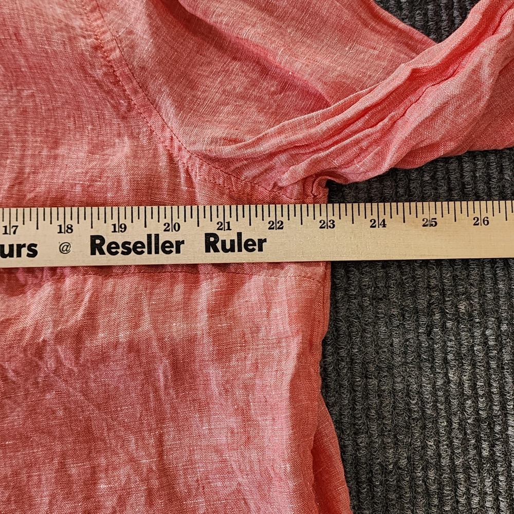 Sigrid Olsen Linen Shirt Womens Medium Pink Long Sleeve Lightweight Summer Tunic - Picture 8 of 11